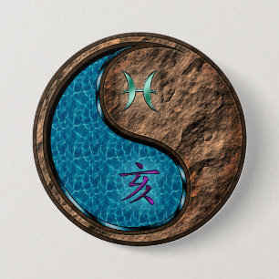 Pisces & Earth Boar 3 Inch Round Button