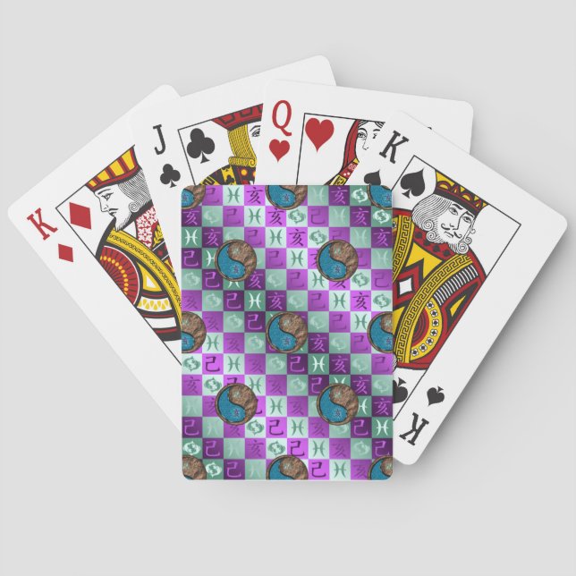 Pisces & Earth Boar Playing Cards (Back)