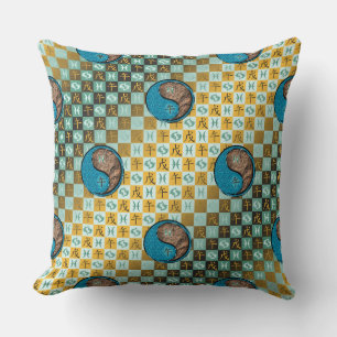 Pisces & Earth Horse Throw Pillow