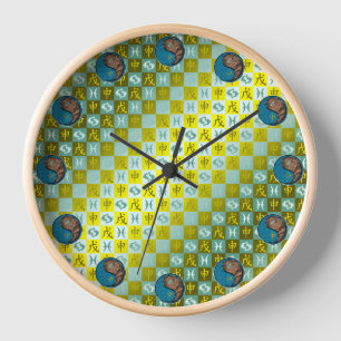 Pisces & Earth Monkey Clock
