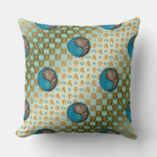 Pisces & Earth Rat Throw Pillow