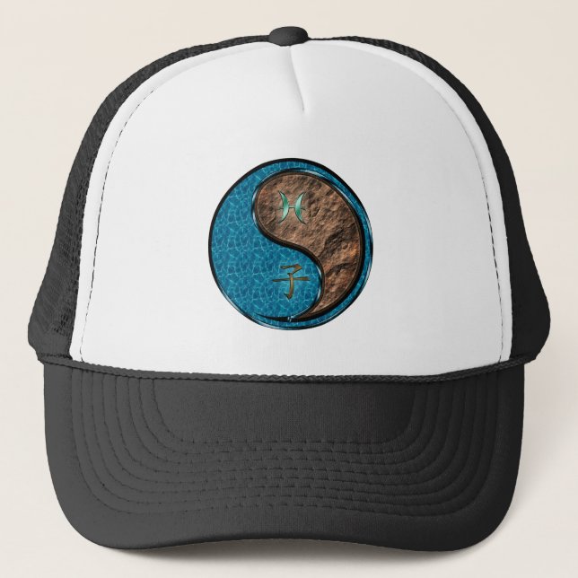 Pisces & Earth Rat Trucker Hat (Front)