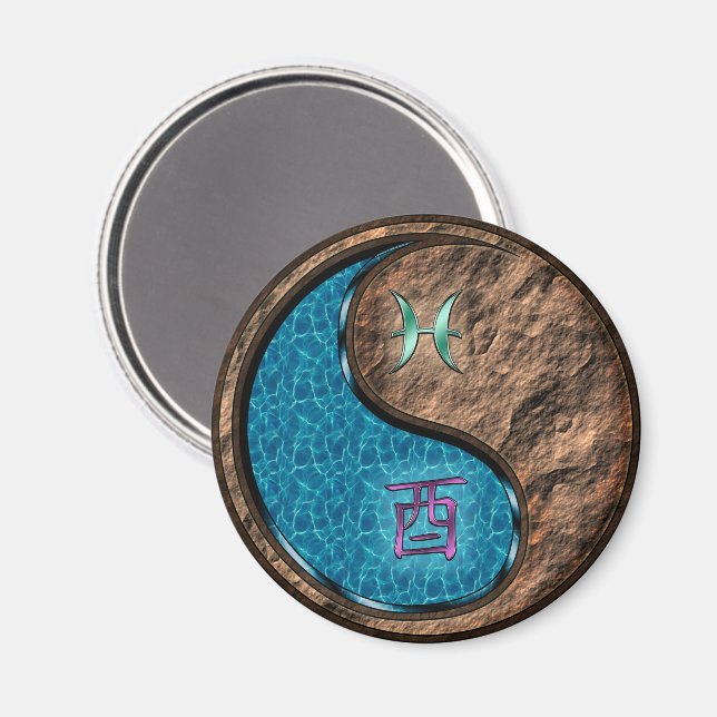 Pisces & Earth Rooster Magnet (Front/Back)