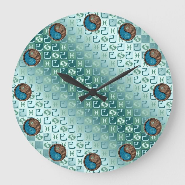 Pisces & Earth Snake Large Clock (Front)