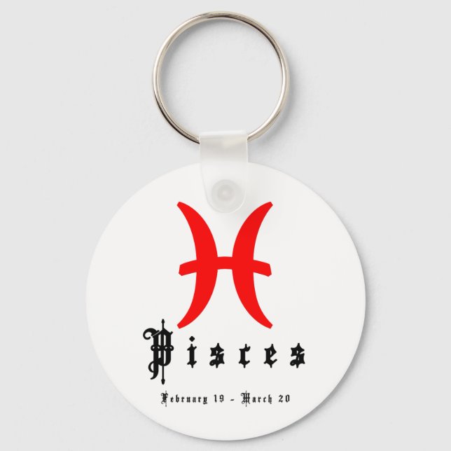 Pisces, February 19 - March 20 Keychain (Front)