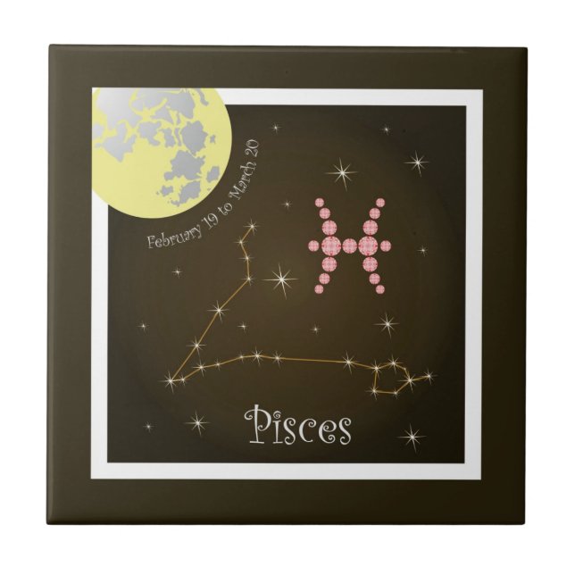 Pisces February 19 to March 20 Phototile Tile (Front)