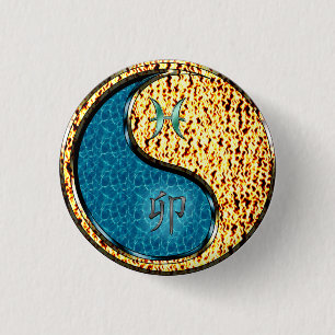 Pisces & Fire Rabbit 1 Inch Round Button