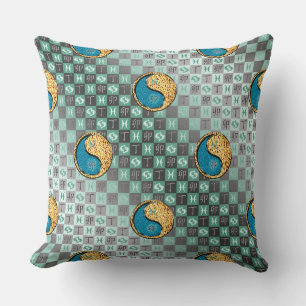 Pisces & Fire Rabbit Throw Pillow