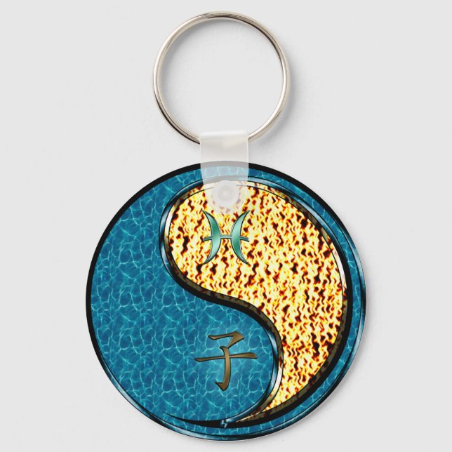 Pisces & Fire Rat Keychain (Front)