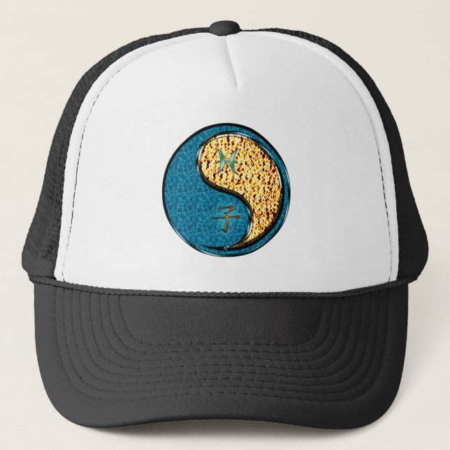 Pisces & Fire Rat Trucker Hat (Front)