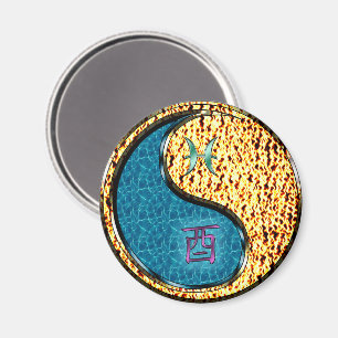 Pisces & Fire Rooster Magnet