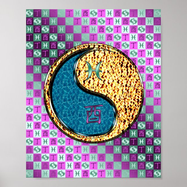 Pisces & Fire Rooster Poster (Front)