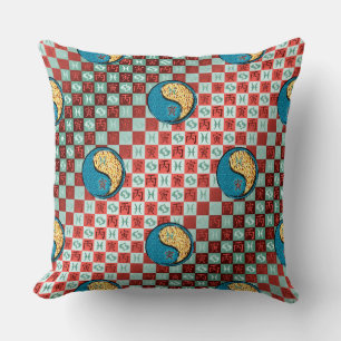 Pisces & Fire Tiger Throw Pillow