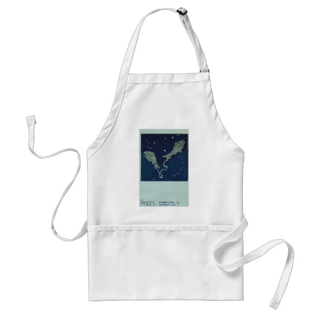 Pisces Fish Constellation Vintage Zodiac Astrology Standard Apron (Front)