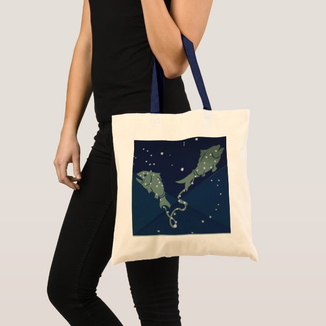 Pisces Fish Constellation Vintage Zodiac Astrology Tote Bag (Front (Product))