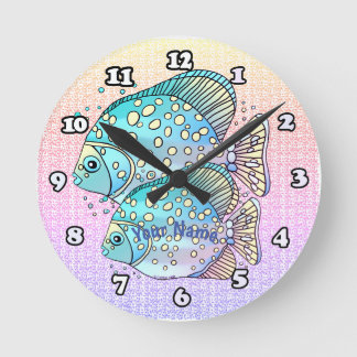 Pisces Fish Round Clock