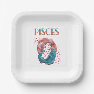 Pisces Fish Zodiac Horoscope Water Astrology Sign Paper Plate