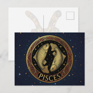 Pisces Fishes Zodiac Symbol Postcard