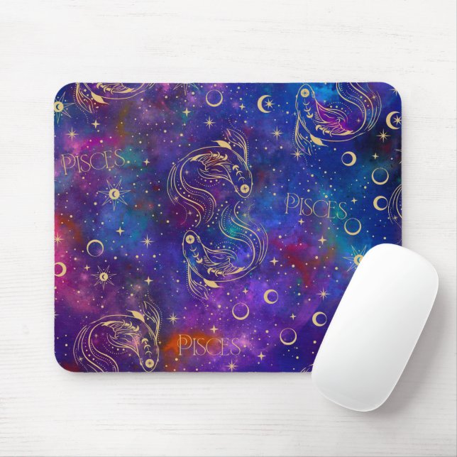 Pisces Galaxy Mouse Pad (With Mouse)