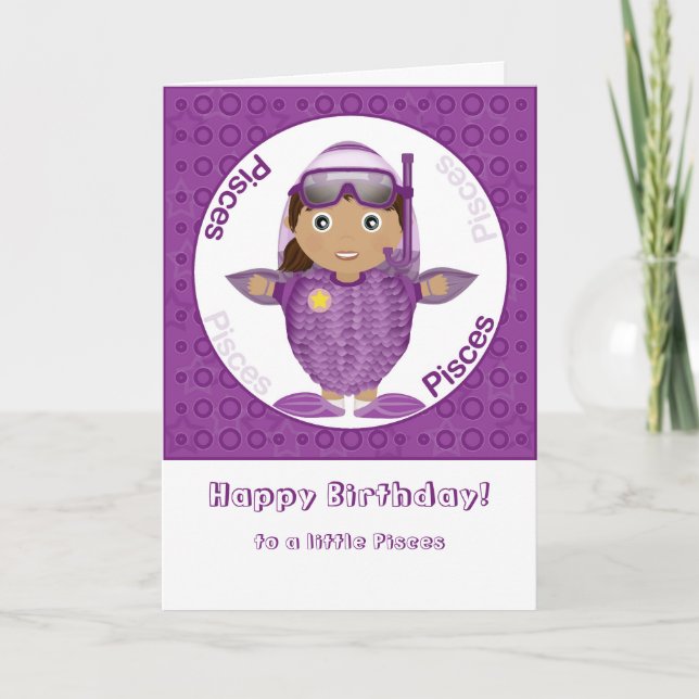 Pisces Girl - Happy Birthday Card (Front)