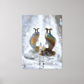 Pisces Glass Sculptures Canvas Print