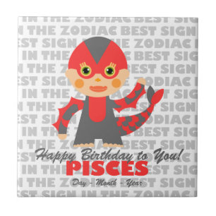 Pisces Happy Birthday Tile