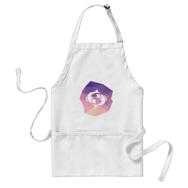 Pisces horoscope pink geometric kitchen apron (Front)
