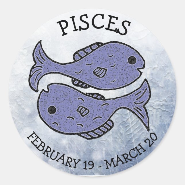 Pisces Horoscope Zodiac Astrological Sign Classic Round Sticker (Front)