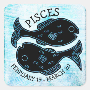Pisces Horoscope Zodiac Astrological Sign Square Sticker