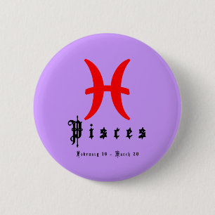 Pisces, Horoscope, zodiac, astrology 2 Inch Round Button