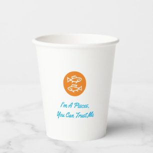 Pisces Horoscope Zodiac Sign Modern Minimalist Paper Cups