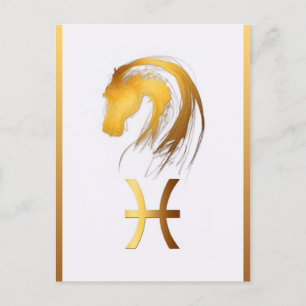 Pisces Horse Anniversaire Astrlogy Carte Postale V