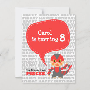 Pisces Kids Party Invitation