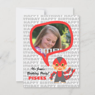 Pisces Kids Party Invitation avec photo