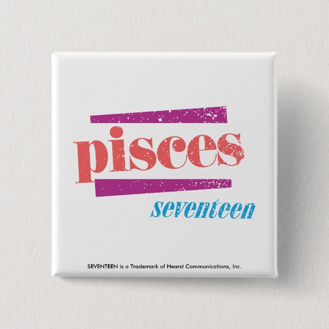 Pisces LtPink 2 Inch Square Button (Front)