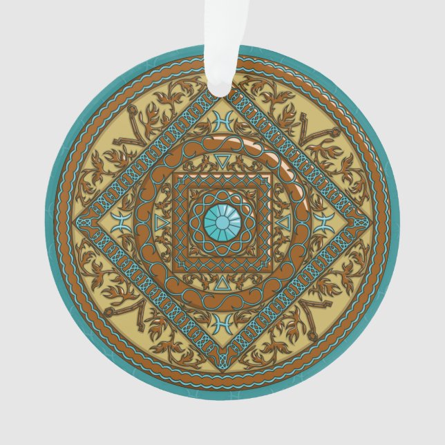 Pisces Mandala Acrylique Ornement (devant)