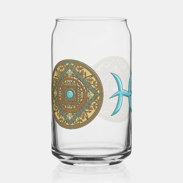 Pisces Mandala Can Glass (Front)