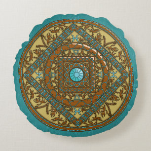 Pisces Mandala Round Coussin