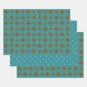 Pisces Mandala Wrapping Paper Set