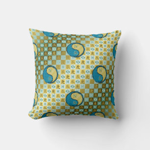 Pisces & Metal Dragon Throw Pillow