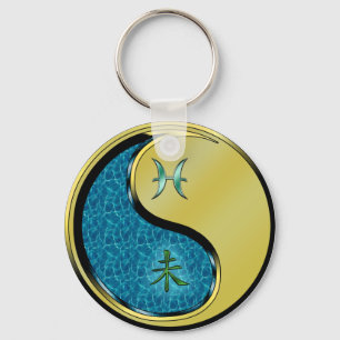 Pisces & Metal Goat Keychain