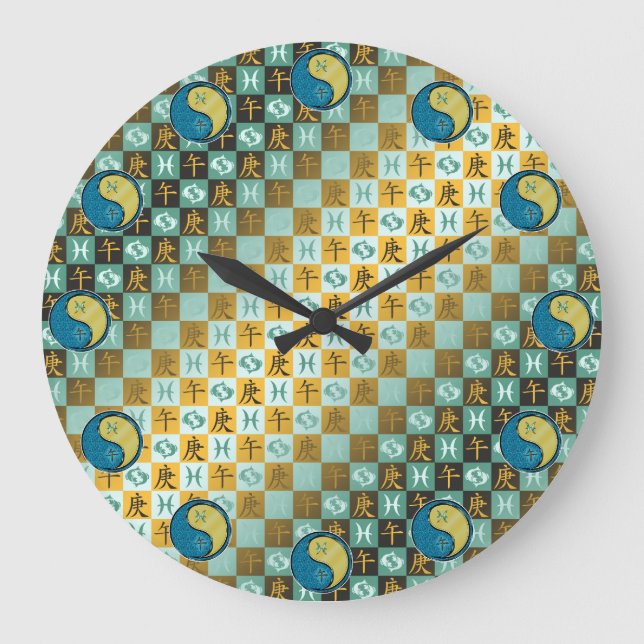 Pisces & Metal Horse Large Clock (Front)