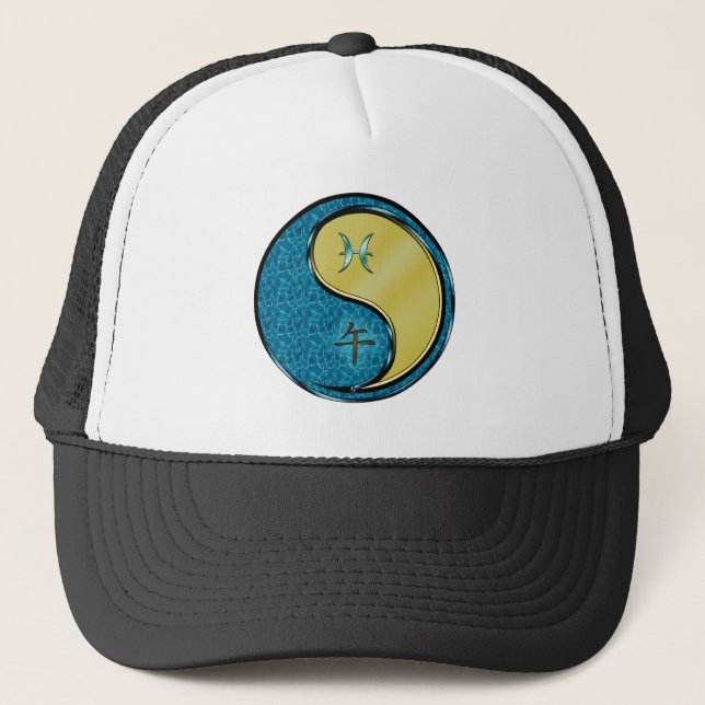 Pisces & Metal Horse Trucker Hat (Front)
