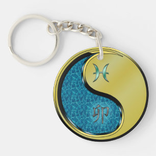 Pisces & Metal Rabbit Keychain