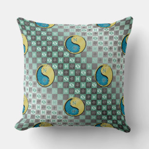 Pisces & Metal Rabbit Throw Pillow