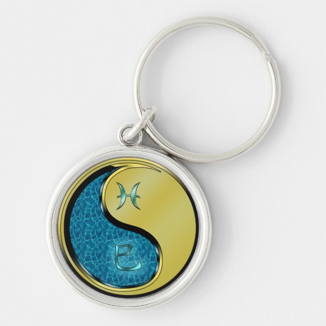 Pisces & Metal Snake Keychain (Front)