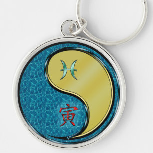 Pisces & Metal Tiger Keychain
