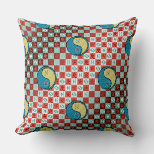 Pisces & Metal Tiger Throw Pillow