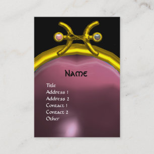 PISCES MONOGRAM Pearl Amethyst yellow pink purple Business Card