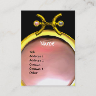 PISCES MONOGRAM, Pearl black yellow pink grey Business Card
